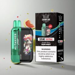 Gum Mint Al Fakher Crown Bar Ultra 25K Rágógomba Ment 600mAh tölthető akkumulátor és 18ml előre töltött e-liquid vape Hungary