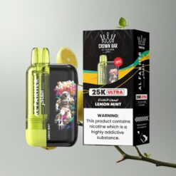 Lemon Mint Al Fakher Crown Bar Ultra 25K Citrom Menta 25 000 slukk és 600 mAh vape Hungary