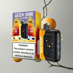 Orange Mint Geek Bar Pulse X 25000 Puffs Thermal Edition Narancs Menta 18mL előre töltött e-liquid és 3D ívelt kijelző képernyő vape Hungary