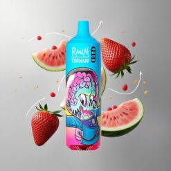 Prime Strawberry Watermelon RandM Fumot Tornado 9000 Prime Eper Dinnye 9000 Füst 850 mAh Tölthető Akkumulátor vape Hungary