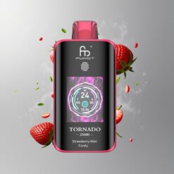 Strawberry Mint Candy Fumot Tornado 25000 Eper Menta Candy 700mAh Újratölthető Akkumulátor 20ml Előre Töltött E-lék vape Hungary