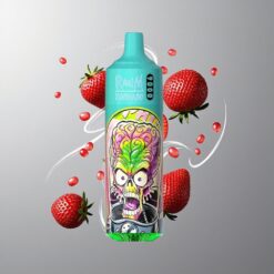 Strawberry Pomegranate RandM Fumot Tornado 9000 Eper Gránátalma 9000 Füst 850 mAh Tölthető Akkumulátor 18 mL E-likvid Mesh Coil Elegáns RGB Kijelző 54 Ízváltozat Nikotin Opciók: 0%2%3%5% vape Hungary