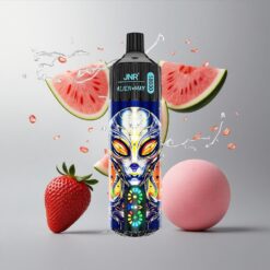 Strawberry Watermelon Bubblegum JNR Alien Max 18000 Puffs Eper Dinnye Buborékrágga Okos LED Kijelző Kettős Hálós Tekercs & Kettős Mag vape Hungary
