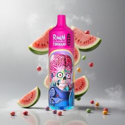 Watermelon Skittles RandM Fumot Tornado 9000 Görögdinnye Skittles 9000 Füst 850 mAh Tölthető Akkumulátor 18 mL E-liquid Kapacitás Mesh Coil Sleek RGB Kijelző 54 Fajta Íz Nikotin Opciók: 0%2%3%5% vape Hungary
