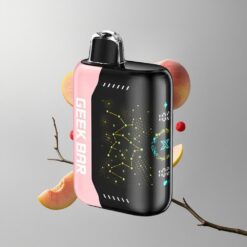White Peach Raspberry Geek Bar Pulse X 25000 Puffs Standard Version Fehér Baracka Málna 18mL előre töltött e-liquid 3D ívelt kijelző képernyő vape Hungary